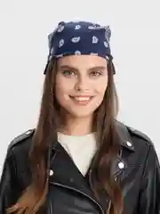 Индиго бандана с принтом