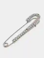 Серебряный булавка-брошь со стразами
