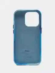 Лазурный чехол MagSafe для iPhone 14 Pro кожаный BROSCORP с защитой камер, микрофиброй, экокожа