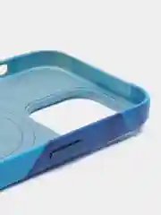 Лазурный чехол MagSafe для iPhone 14 Pro кожаный BROSCORP с защитой камер, микрофиброй, экокожа