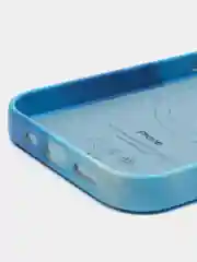 Лазурный чехол MagSafe для iPhone 14 Pro кожаный BROSCORP с защитой камер, микрофиброй, экокожа