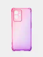 Розовый чехол для Realme GT 2 Pro противоударный силиконовый BROSCORP прозрачный с защитой углов