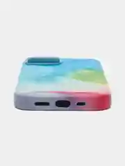 Разноцветный чехол MagSafe для iPhone 14 кожаный BROSCORP с бортиком защитой камер микрофиброй, экокожа