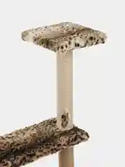 Коричневый игровой комплекс для кошек, с мисками в комплекте