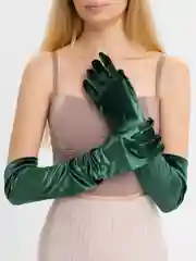 Зеленый перчатки женские длинные / короткие бархатные черные