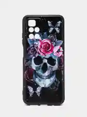 Тёмно-бордовый силиконовый чехол для Xiaomi Redmi 10 2022, с принтом, с рисунком (Сяоми Редми 10)