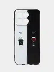 Бирюзовый силиконовый чехол для HONOR X8a (Хонор Х8А), с принтом, с рисунком