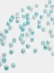 Бирюзовый бусины пластиковые под жемчуг, разный цвет и размер