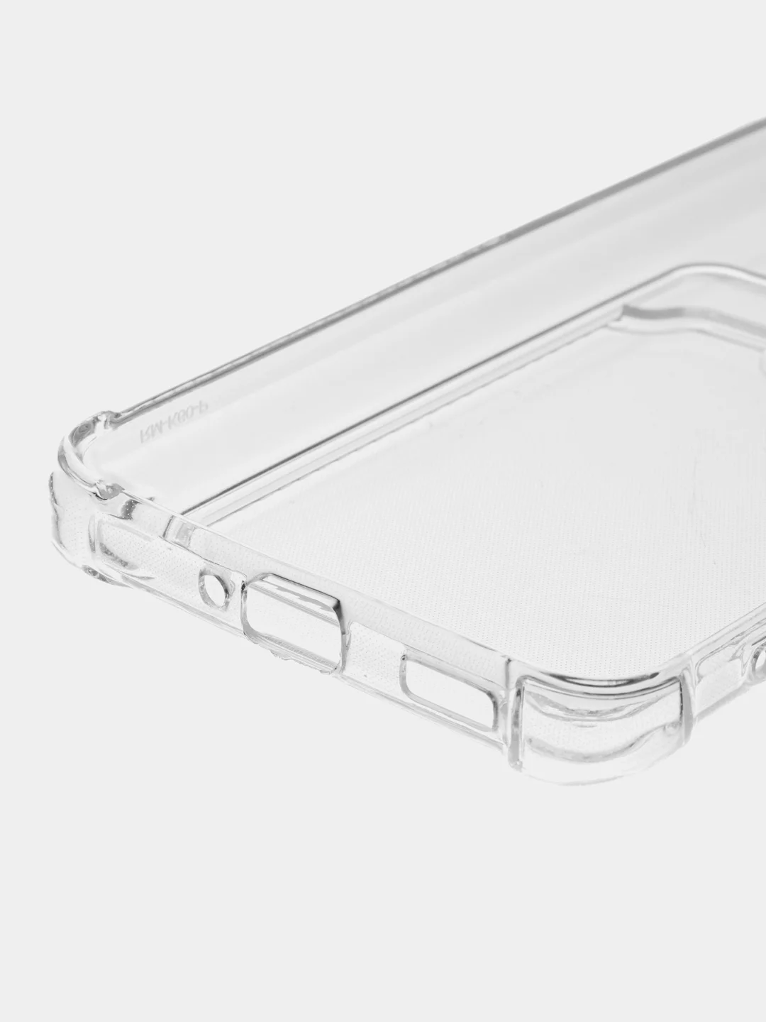 Прозрачный чехол для Xiaomi Poco F5 Pro противоударный BROSCORP с карманом для карт усиленными углами