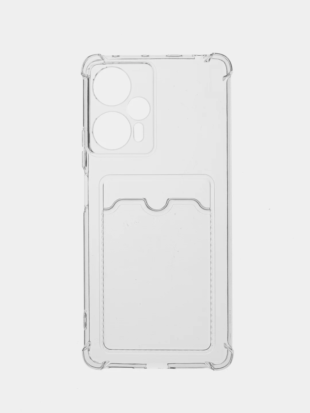 Прозрачный чехол для Xiaomi Redmi Note 12 Turbo, Poco F5 противоударный BROSCORP с карманом для карт