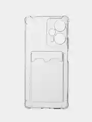 Прозрачный чехол для Xiaomi Redmi Note 12 Turbo, Poco F5 противоударный BROSCORP с карманом для карт