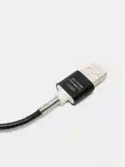 Кабель LuazON, micro USB - USB, 1 А, 1 м, силиконовый, защитная пружина, чёрный