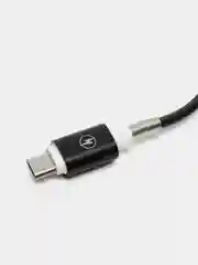 Кабель LuazON, micro USB - USB, 1 А, 1 м, силиконовый, защитная пружина, чёрный
