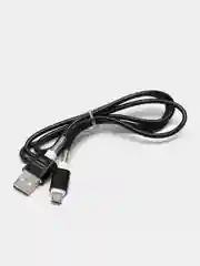 Кабель LuazON, micro USB - USB, 1 А, 1 м, силиконовый, защитная пружина, чёрный