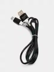 Кабель LuazON, micro USB - USB, 1 А, 1 м, силиконовый, защитная пружина, чёрный
