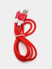 Кабель LuazON, micro USB - USB, 1 А, 1 м, силиконовый, штекер металл, красный