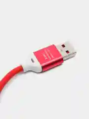 Кабель LuazON, micro USB - USB, 1 А, 1 м, силиконовый, штекер металл, красный