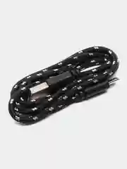 Кабель LuazON, microUSB - USB, 1 А, 1 м, оплётка нейлон, чёрный