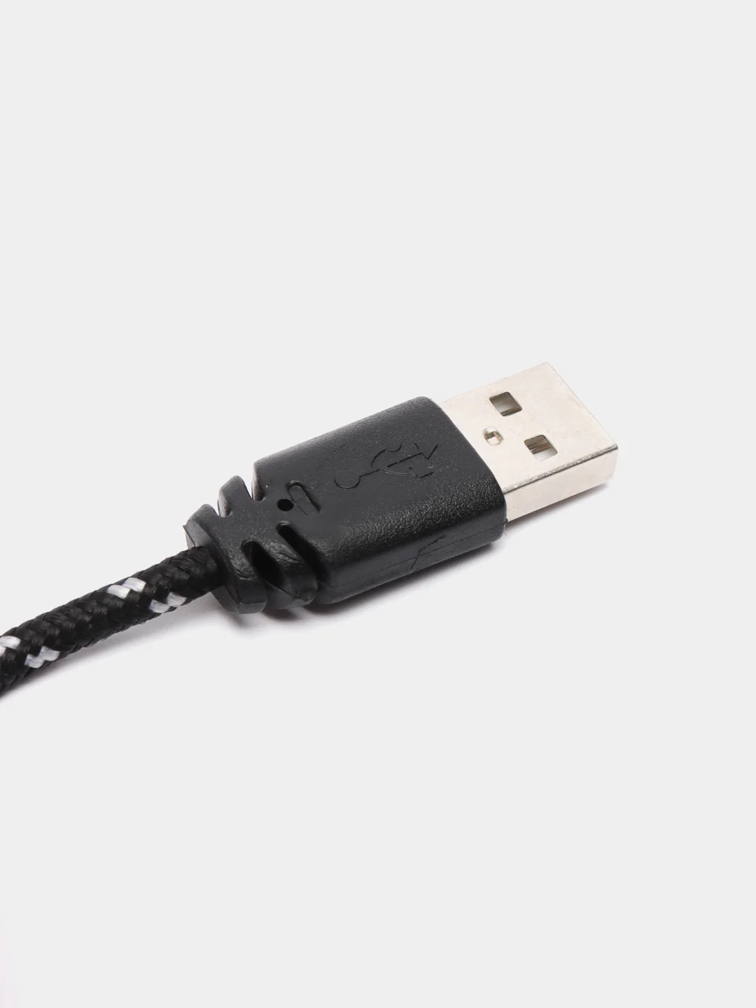 Кабель LuazON, microUSB - USB, 1 А, 1 м, оплётка нейлон, чёрный