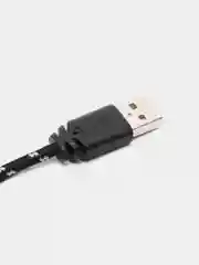 Кабель LuazON, microUSB - USB, 1 А, 1 м, оплётка нейлон, чёрный