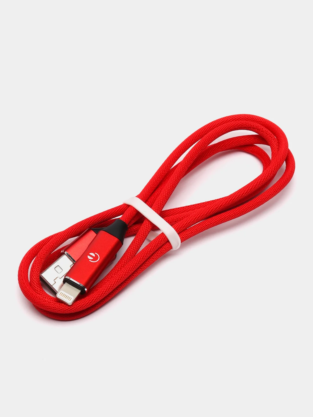 Кабель LuazON, Lightning - USB, 1 А, 1 м, разъем для наушников, красный