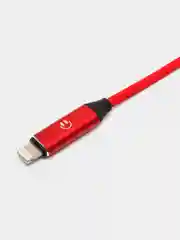 Кабель LuazON, Lightning - USB, 1 А, 1 м, разъем для наушников, красный