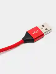 Кабель LuazON, Lightning - USB, 1 А, 1 м, разъем для наушников, красный