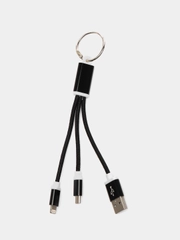Кабель 2 в 1 LuazON, microUSB/Lightning - USB, 1 А, в виде брелка, черный