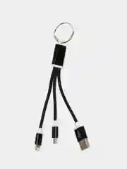 Кабель 2 в 1 LuazON, microUSB/Lightning - USB, 1 А, в виде брелка, черный