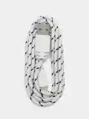Кабель LuazON, Lightning - USB, 1 А, 1 м, оплётка нейлон, черно-белый