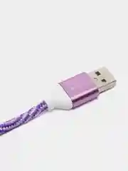 Кабель LuazON, microUSB - USB, 1 А, 1 м, оплётка нейлон, бело-фиолетовый