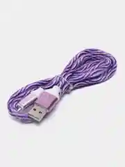 Кабель LuazON, microUSB - USB, 1 А, 1 м, оплётка нейлон, бело-фиолетовый