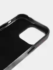 Угольный чехол MagSafe для iPhone 14 Pro кожаный BROSCORP с защитой камер, микрофиброй, экокожа