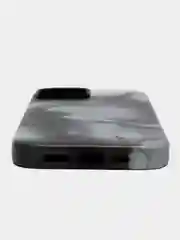Угольный чехол MagSafe для iPhone 14 кожаный BROSCORP с бортиком защитой камер микрофиброй, экокожа