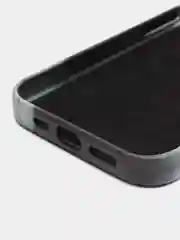 Угольный чехол MagSafe для iPhone 14 кожаный BROSCORP с бортиком защитой камер микрофиброй, экокожа