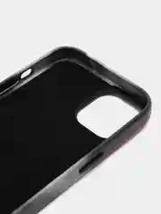Угольный чехол MagSafe для iPhone 14 кожаный BROSCORP с бортиком защитой камер микрофиброй, экокожа