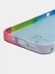Разноцветный чехол MagSafe для iPhone 13 кожаный BROSCORP с бортиком защитой камер микрофиброй, экокожа