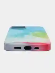 Разноцветный чехол MagSafe для iPhone 13 кожаный BROSCORP с бортиком защитой камер микрофиброй, экокожа