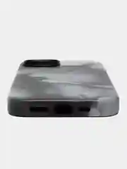 Угольный чехол MagSafe для iPhone 13 кожаный BROSCORP с бортиком защитой камер микрофиброй, экокожа