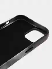 Угольный чехол MagSafe для iPhone 13 кожаный BROSCORP с бортиком защитой камер микрофиброй, экокожа