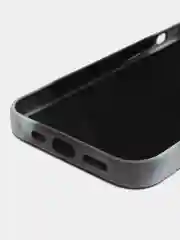 Угольный чехол MagSafe для iPhone 13 кожаный BROSCORP с бортиком защитой камер микрофиброй, экокожа