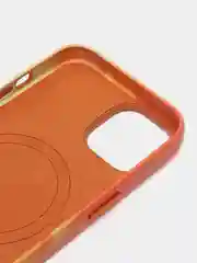 Манго чехол MagSafe для iPhone 14 кожаный BROSCORP с бортиком защитой камер микрофиброй, экокожа
