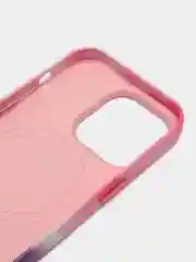 Фуксия чехол MagSafe для iPhone 14 Pro кожаный BROSCORP с защитой камер, микрофиброй, экокожа