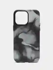 Угольный чехол MagSafe для iPhone 14 Pro Max кожаный BROSCORP с защитой камер, микрофиброй, экокожа