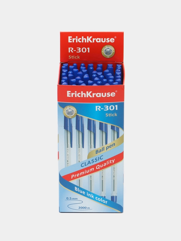 Ручки шариковые синие, Erich Krause R-301, 0,5 мм