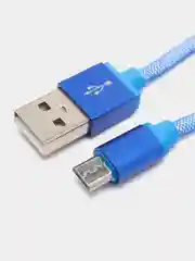 Кабель LuazON, micro USB - USB, 1 А, 1 м, пластиковое армирование, штекер металл, синий