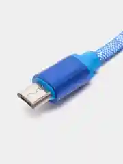 Кабель LuazON, micro USB - USB, 1 А, 1 м, пластиковое армирование, штекер металл, синий