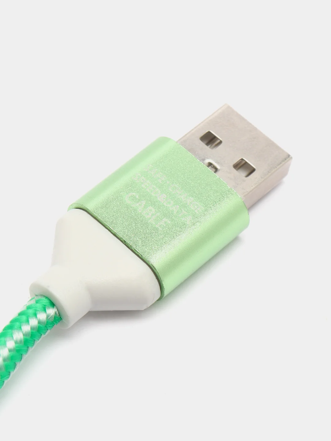 Кабель LuazON, Lightning - USB, 1 А, 1 м, оплетка нейлон, зелёный