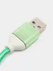 Кабель LuazON, Lightning - USB, 1 А, 1 м, оплетка нейлон, зелёный
