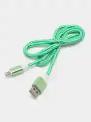 Кабель LuazON, Lightning - USB, 1 А, 1 м, оплетка нейлон, зелёный